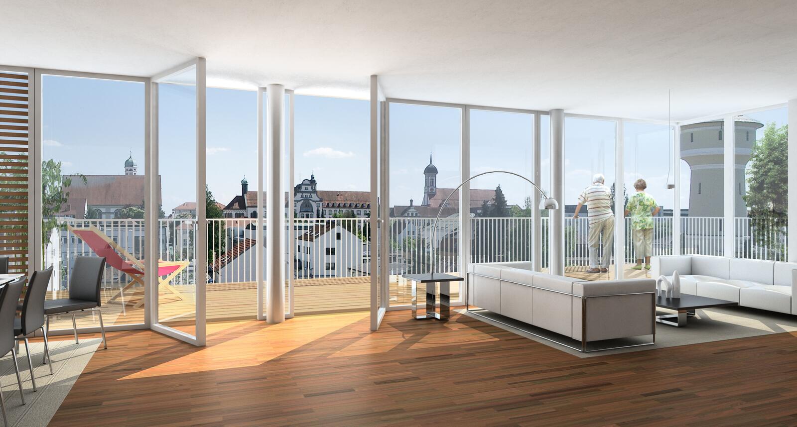 Бесплатное фото Просторная квартира с панорамными окнами