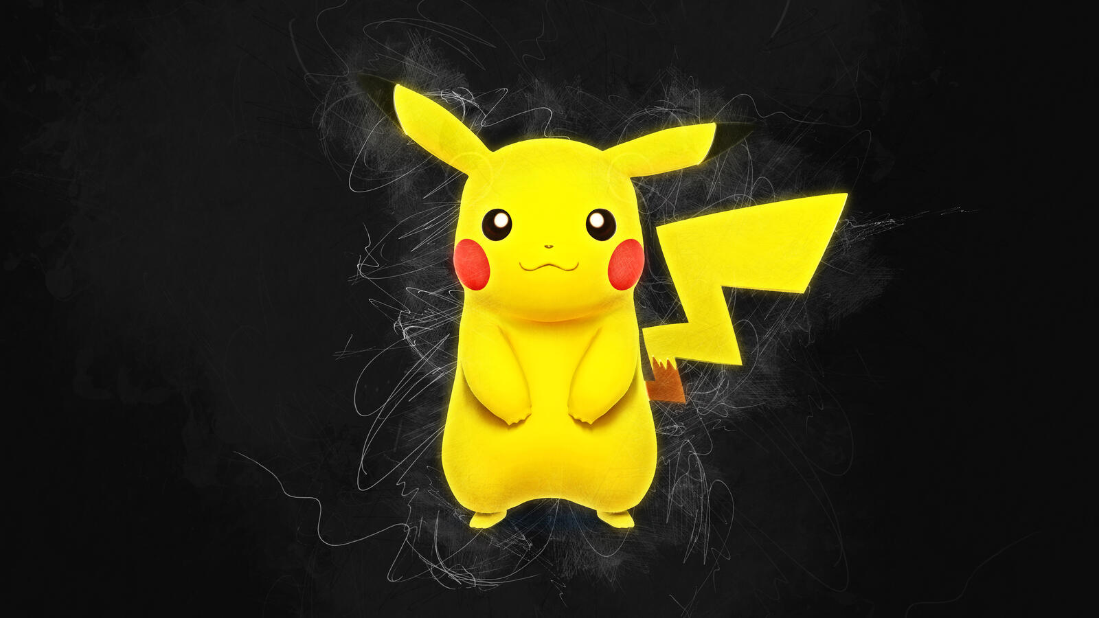 Free photo Wallpaper with pikachu on a black background