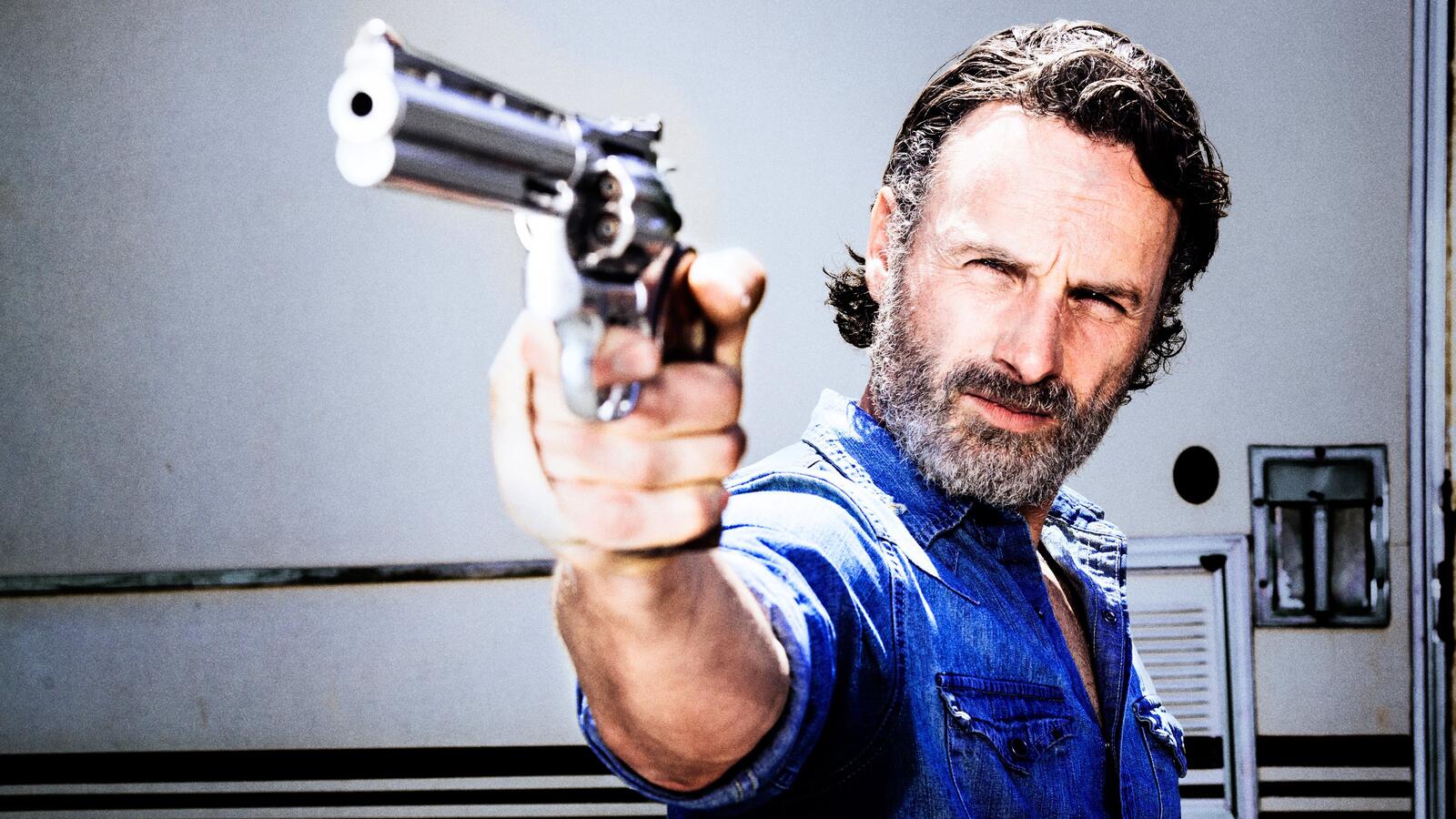 Free photo Rick Grimes with a revolver.