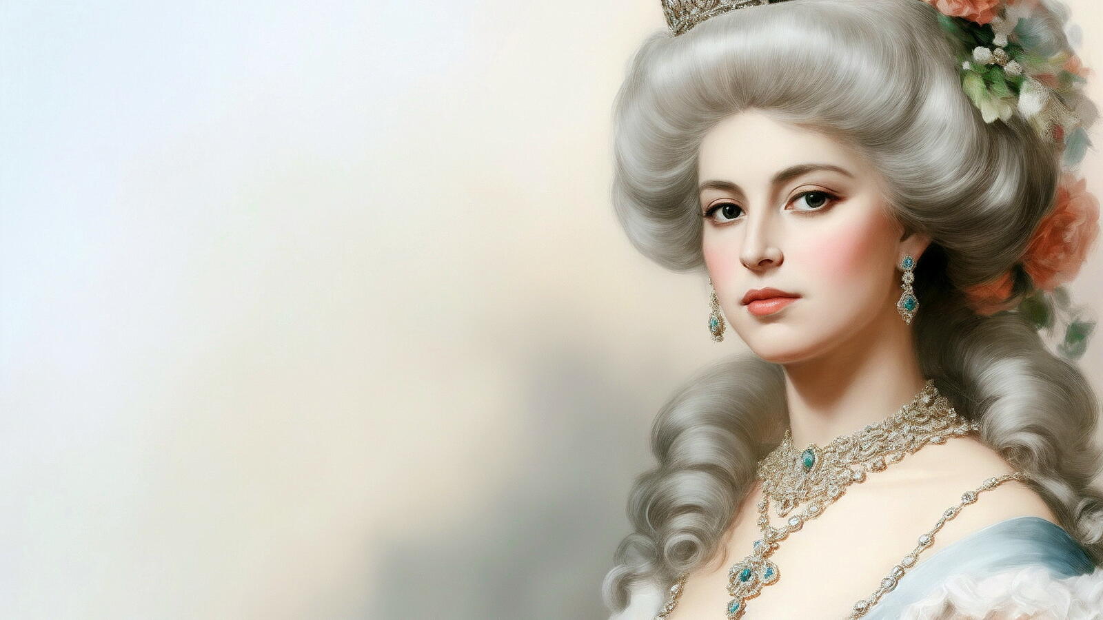 Бесплатное фото Портрет королевы на светлом фоне