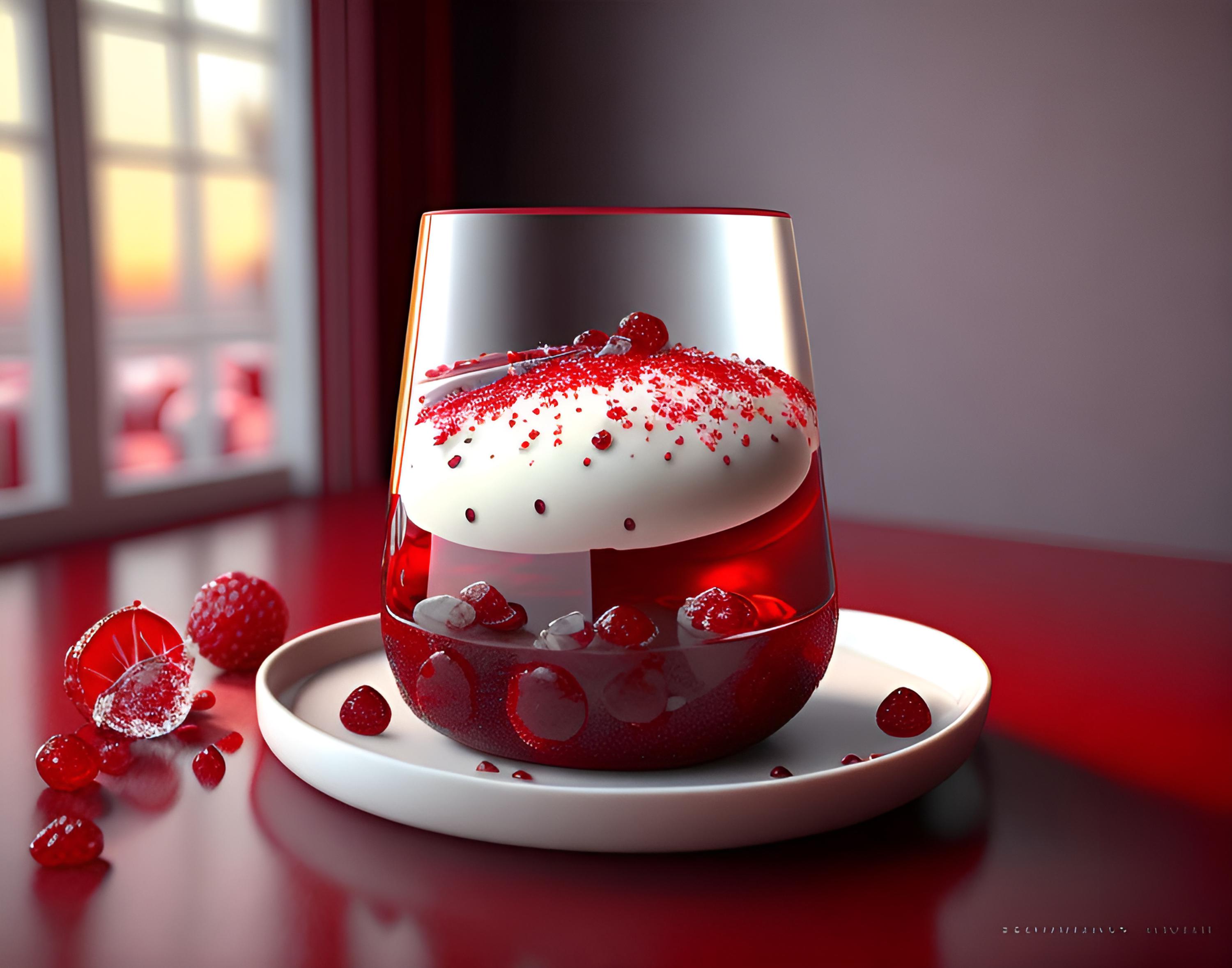 Free photo Ice cream with raspberry syrup