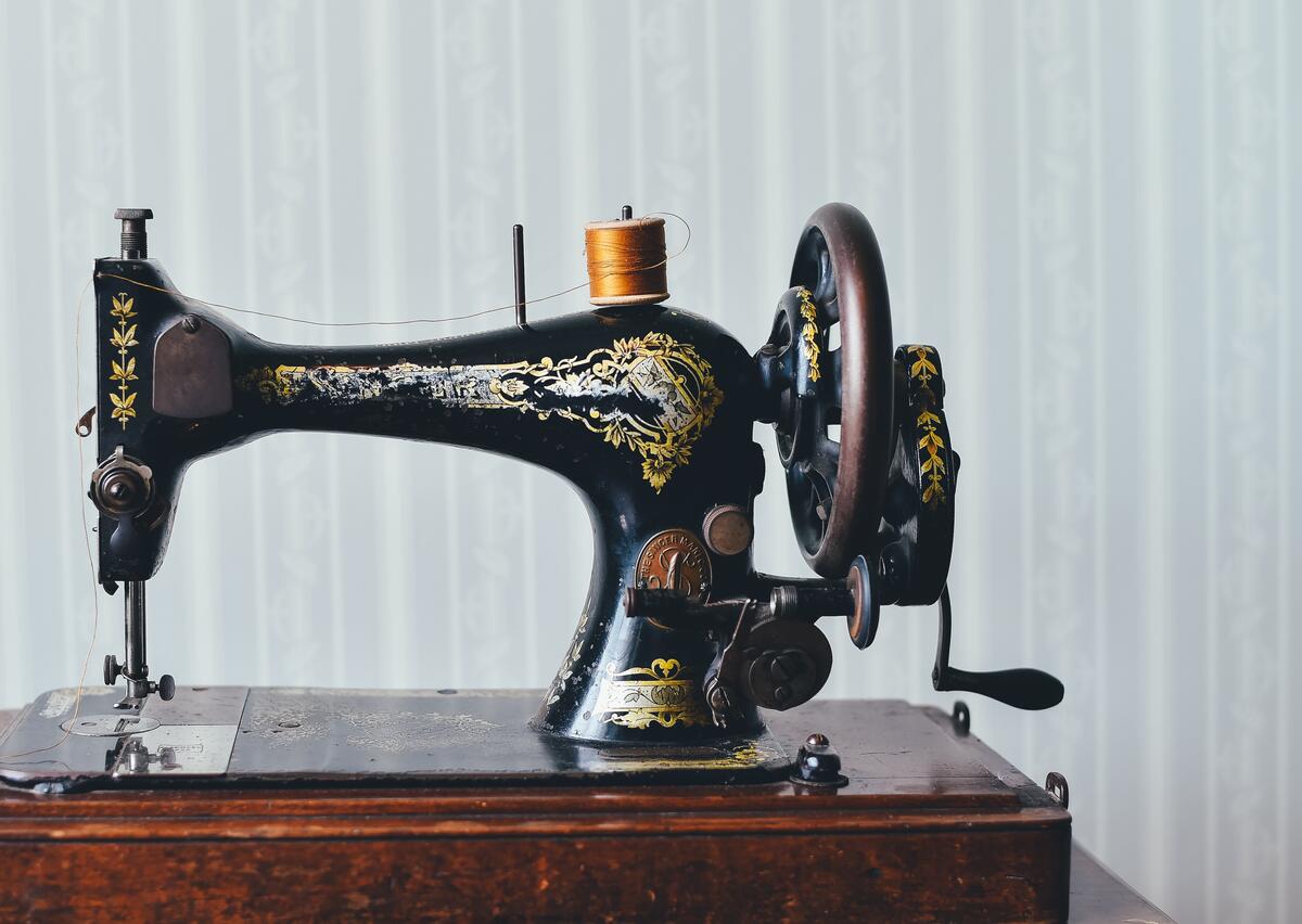 An antique sewing machine