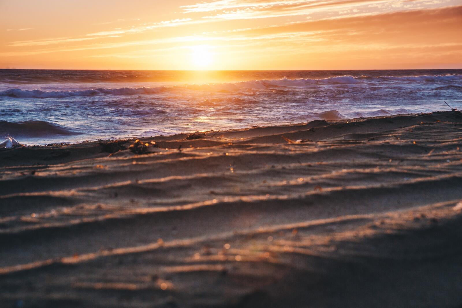 Бесплатное фото Закат на пляже