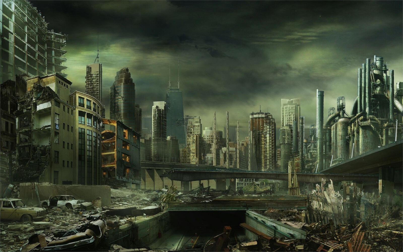 Wallpapers apocalypse city ruins on the desktop