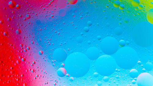 Colored liquid with bubbles