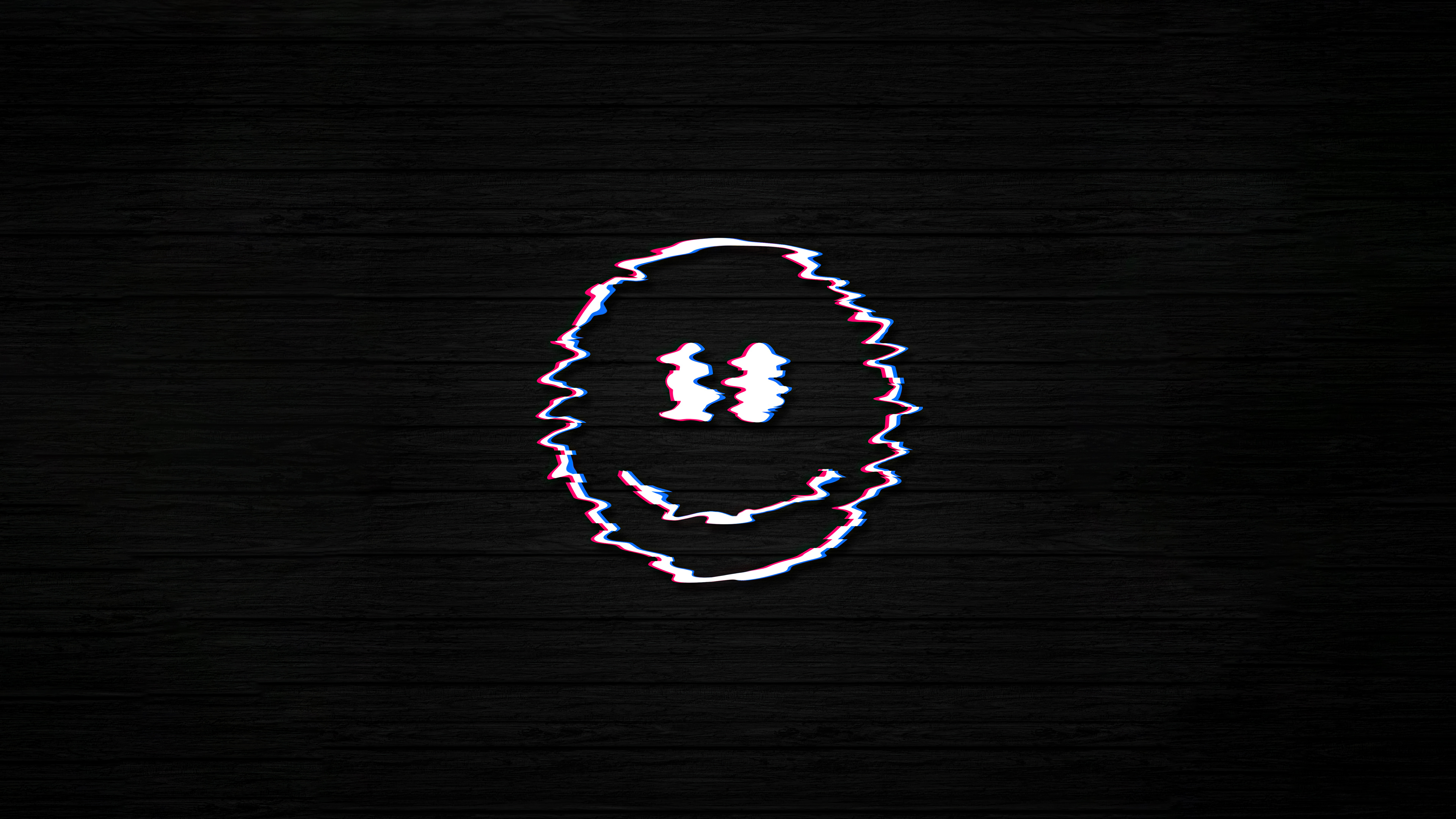 Smiley face on black background