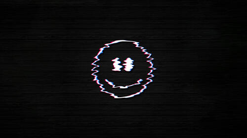 Smiley face on black background