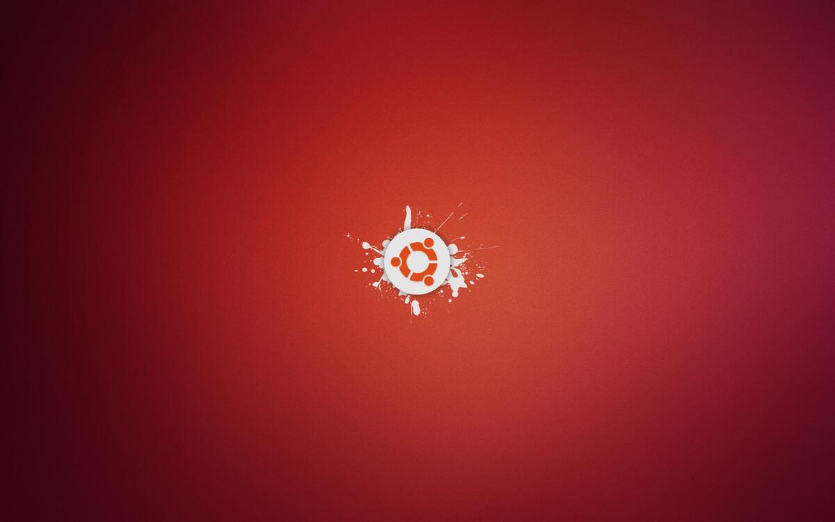 Ubuntu logo on a red background