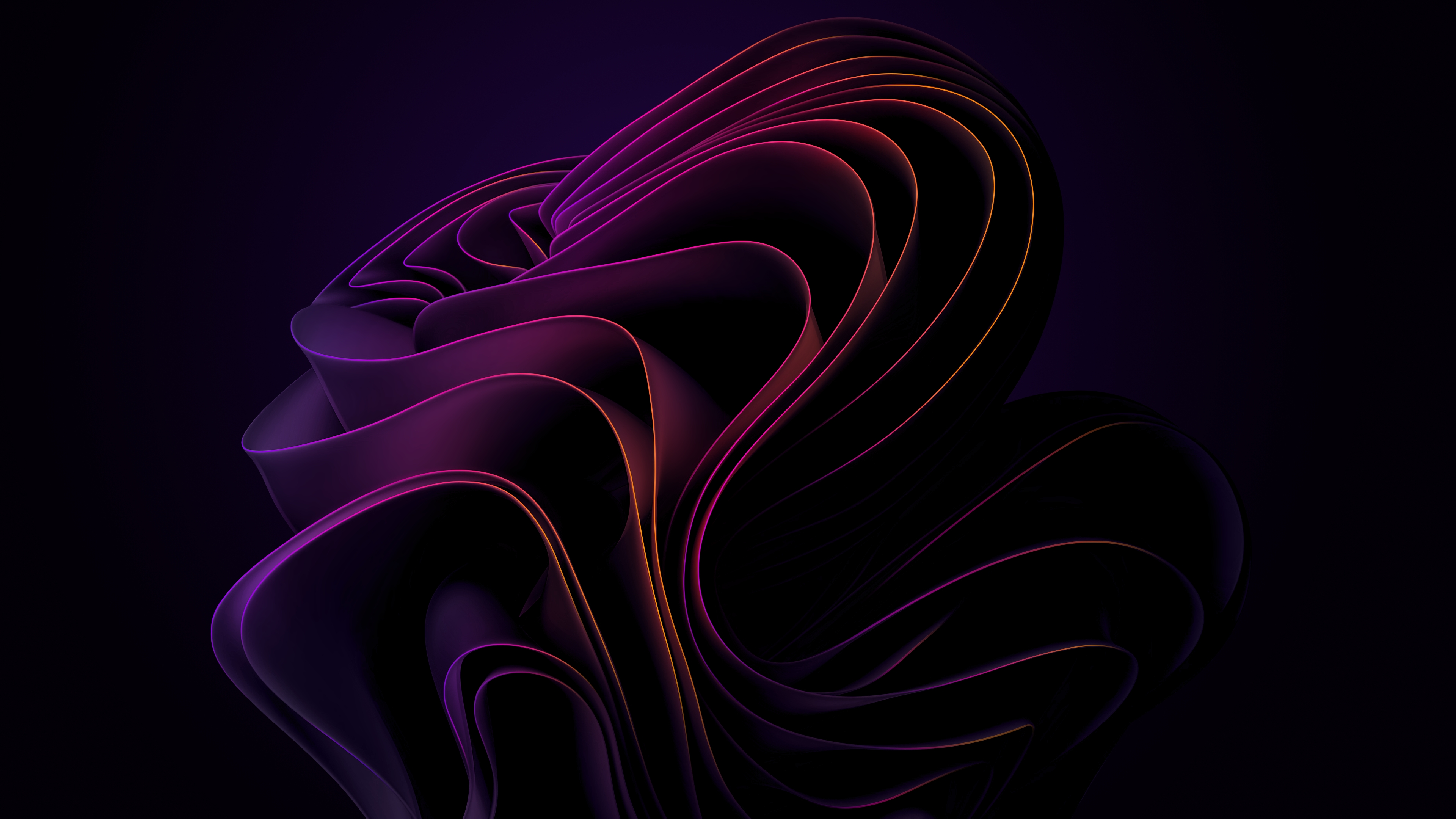 Фиолетовые линии в виде волн на темно-синем фоне
