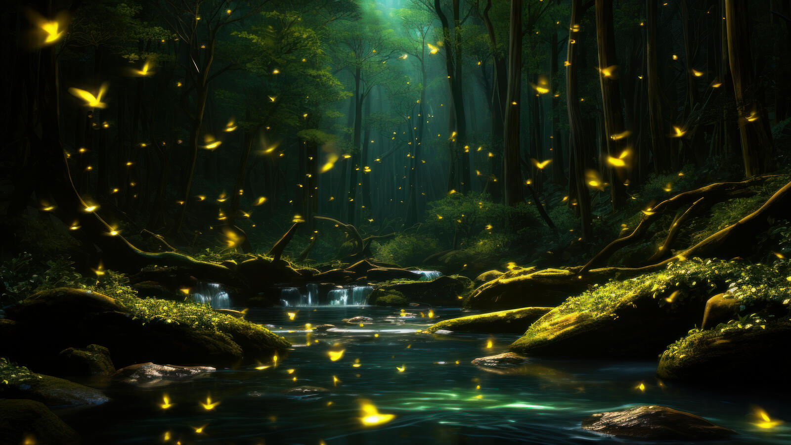 Free photo Fireflies mating dance