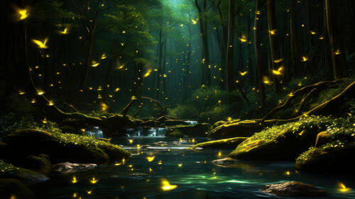 Fireflies mating dance