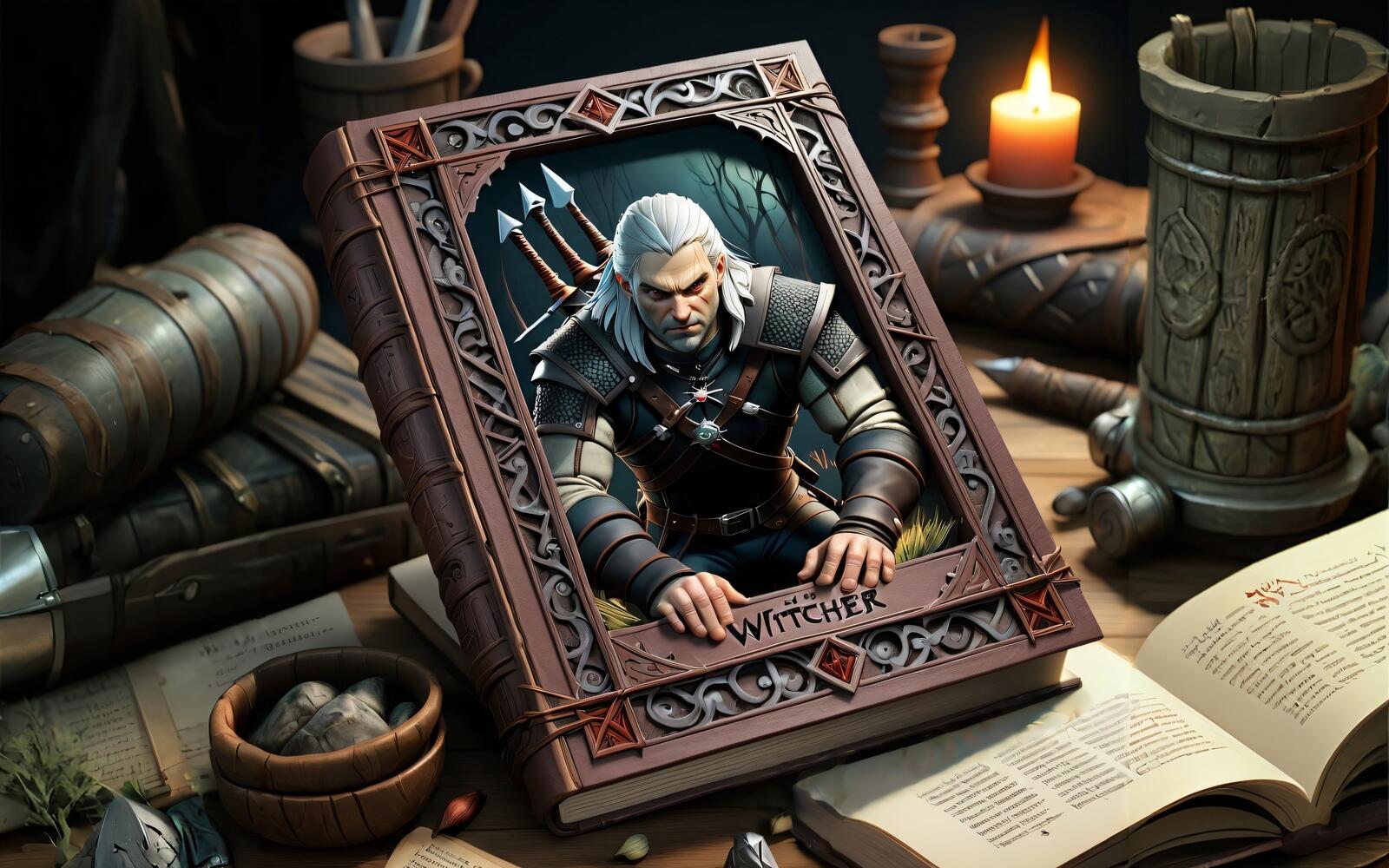 Free photo The Witcher 3D book