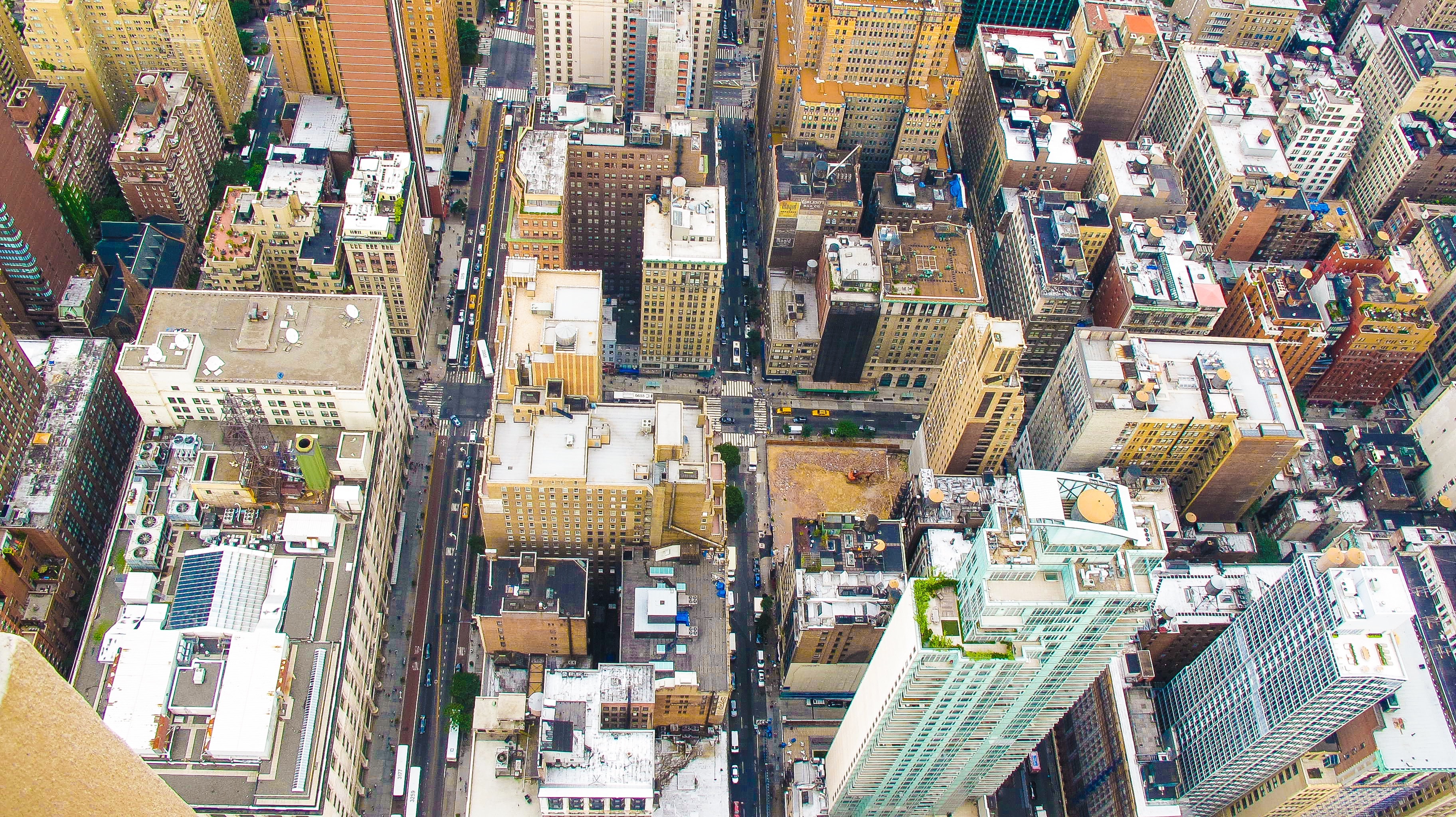 Бесплатное фото Американские улицы вид сверху