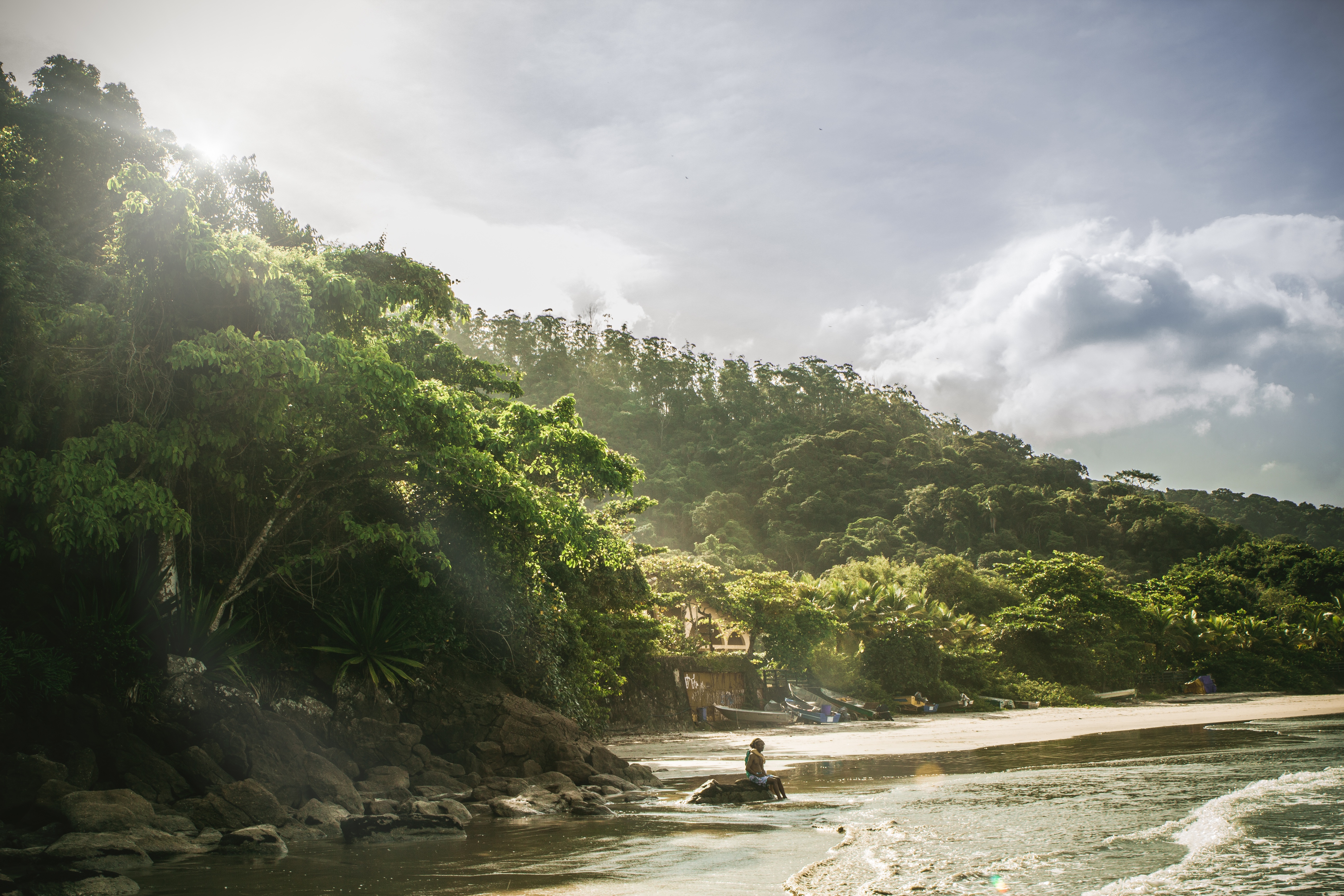 Бесплатное фото Берег на необитаемом острове