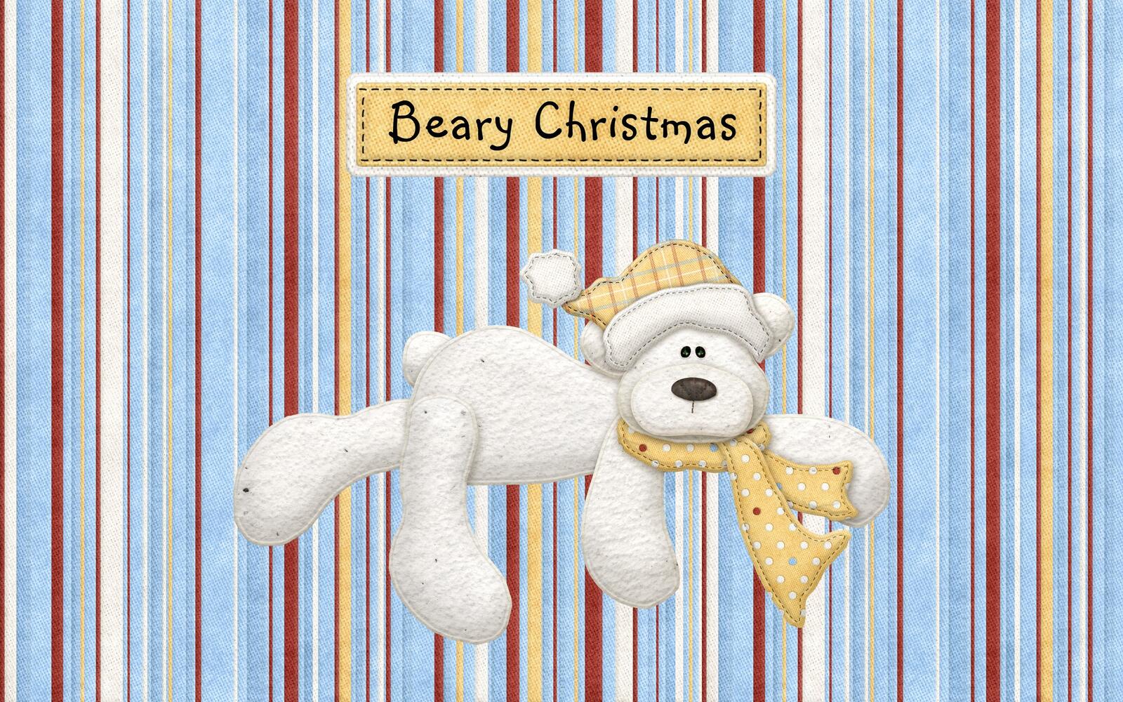 Free photo White bear embroidered on fabric
