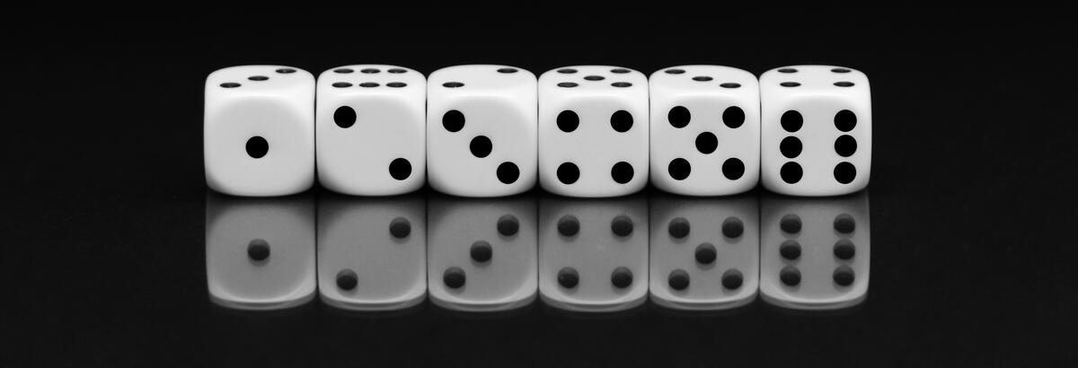 Dice on a black background