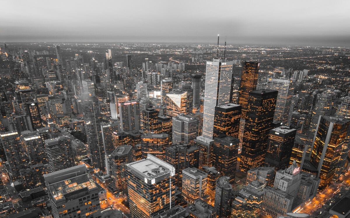 A bird`s eye view of the city of Toronto