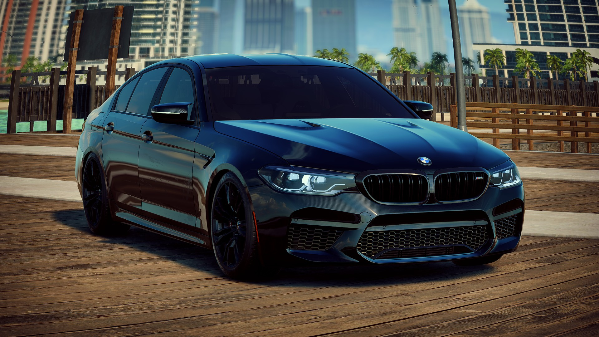 Black BMW M5 F90 in the game gt5