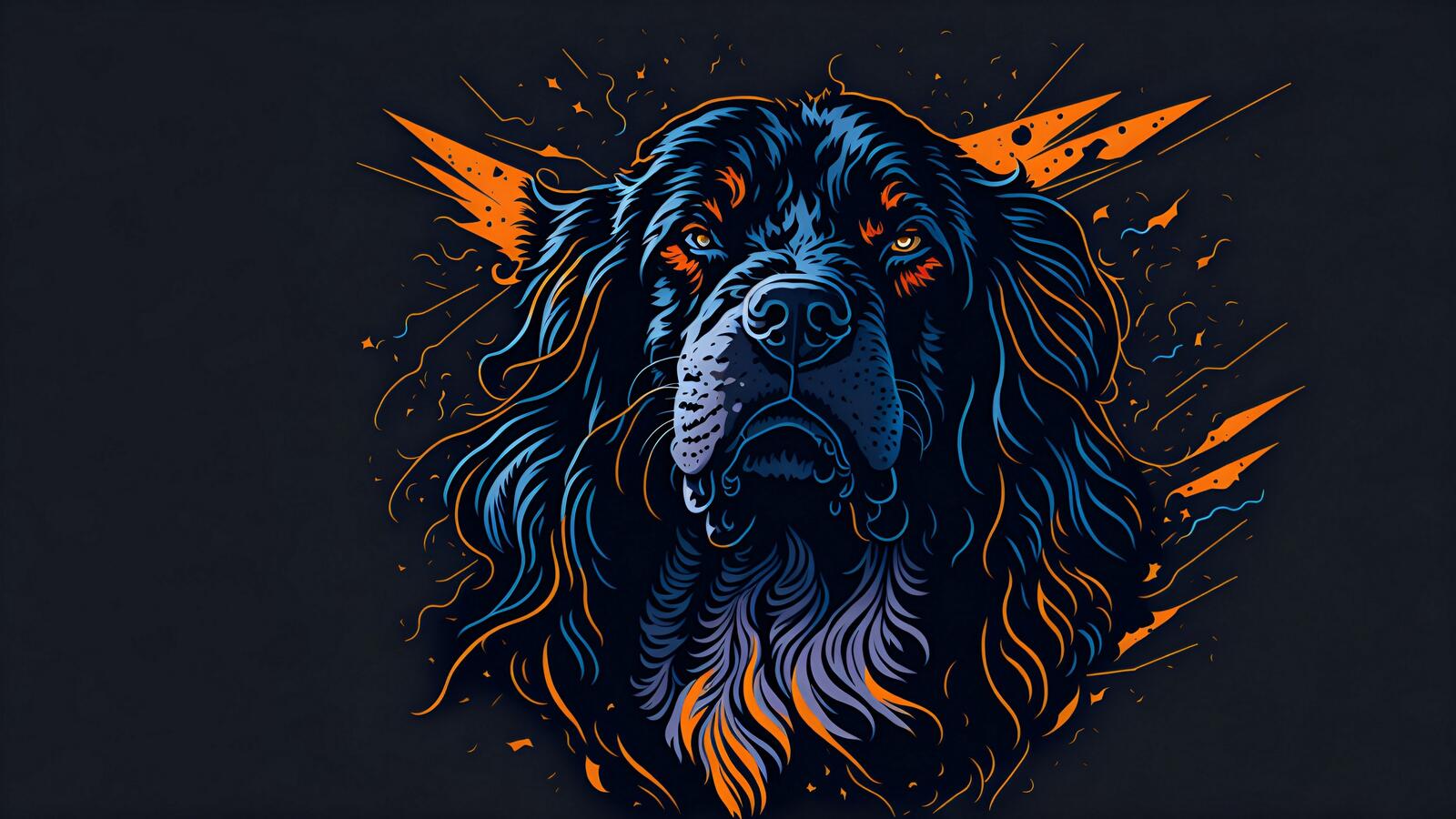 免费照片黑色罗威纳犬的极简主义绘画