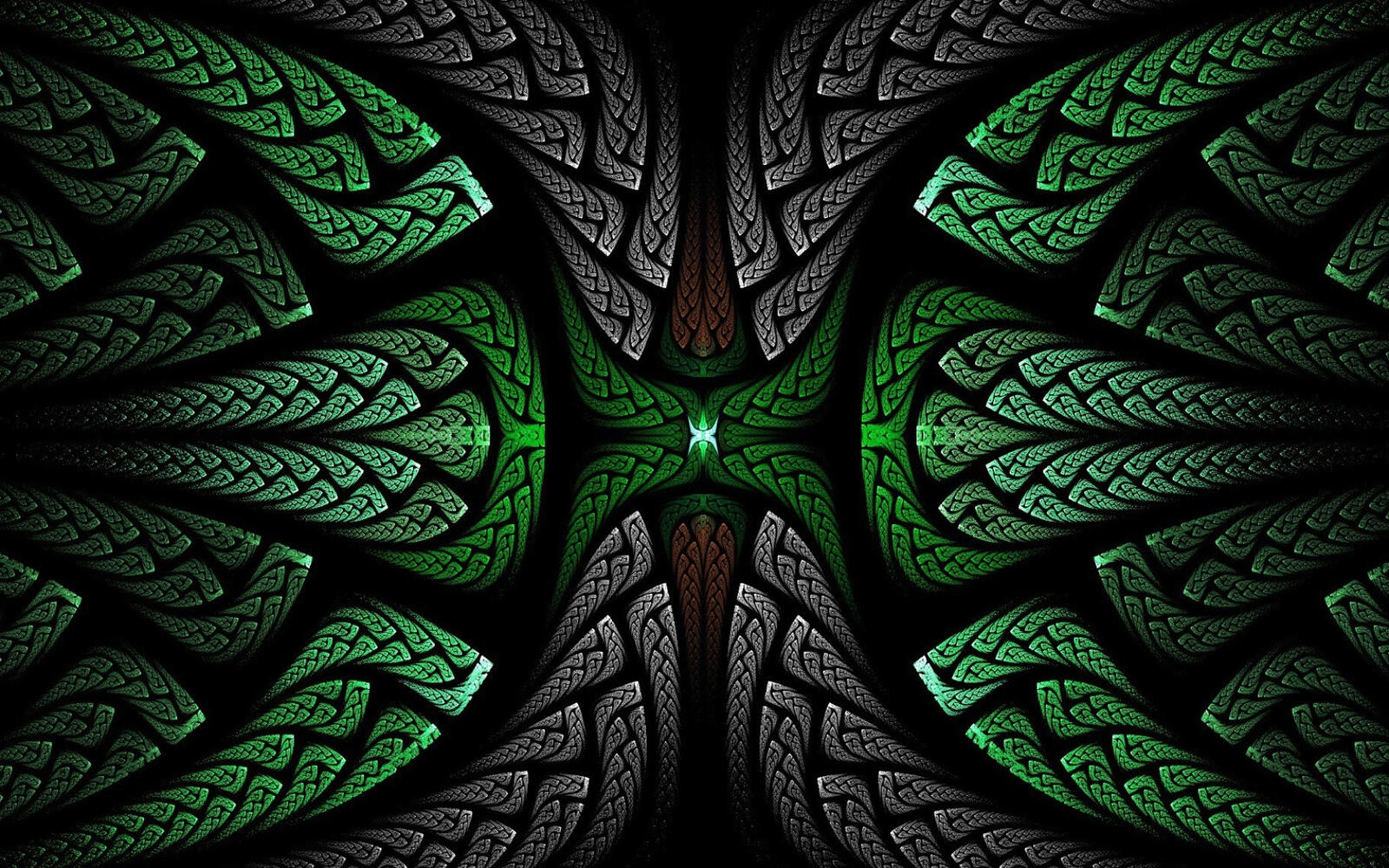 Wallpapers wallpaper green fractal shapes pattern on the desktop
