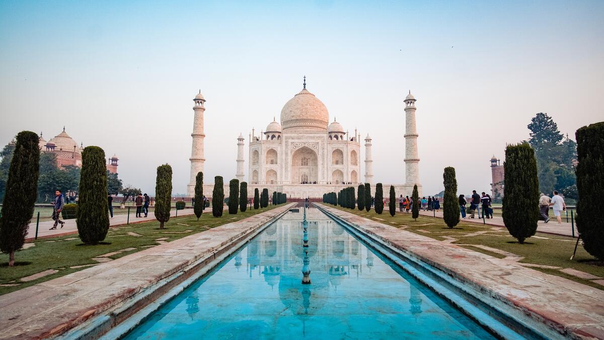 The Taj Mahal building in Agra