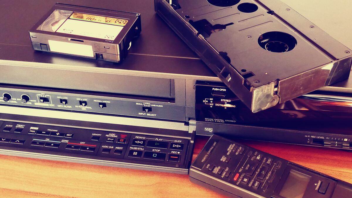 An antique cassette player