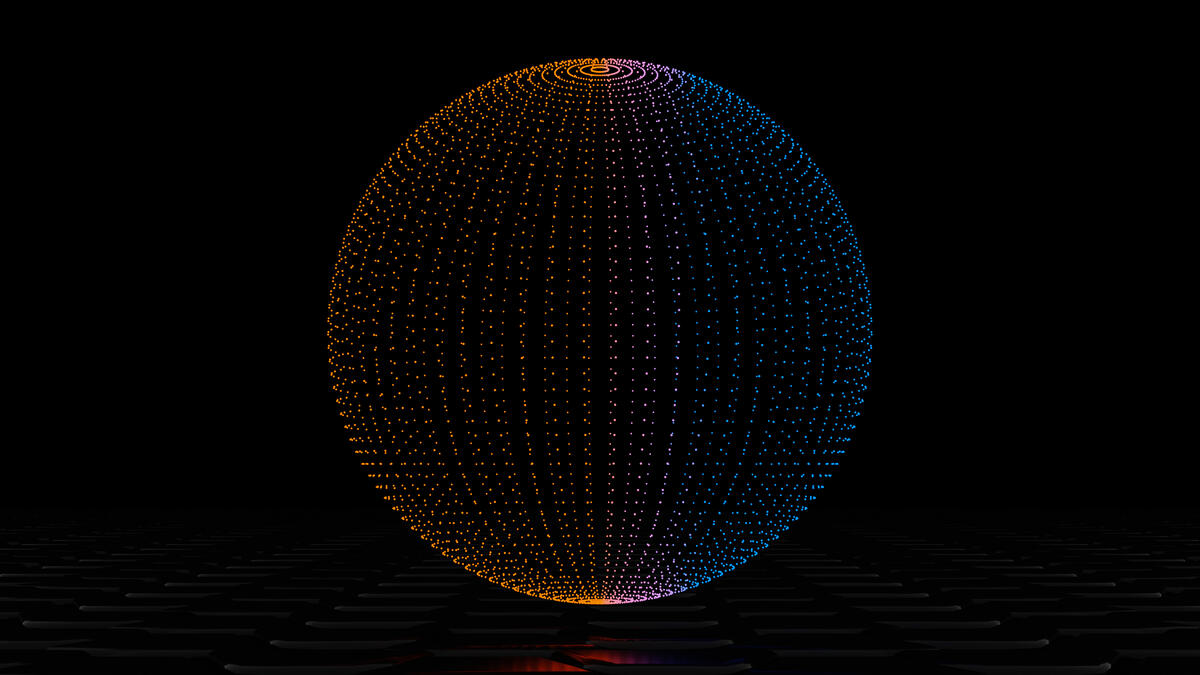 Neon dotted globe