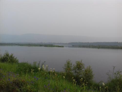 Туман на реке в Сибири