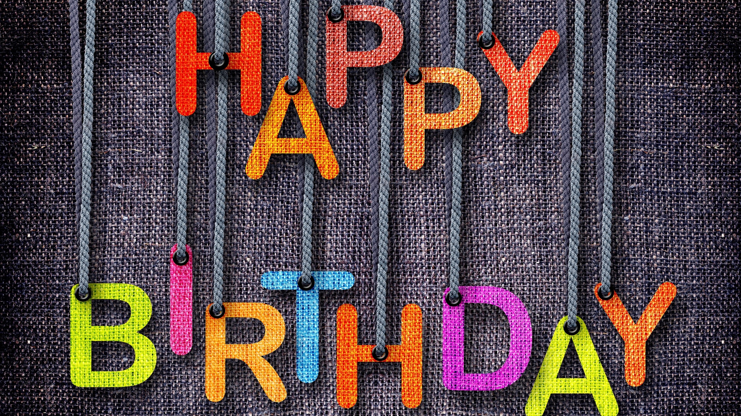 Free photo Birthday greetings embroidered on fabric