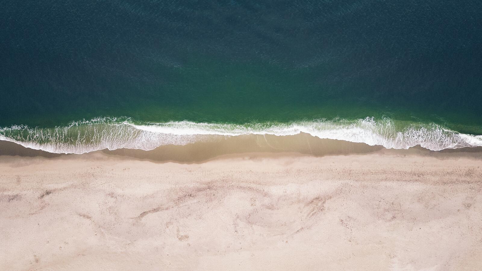Бесплатное фото Песочный берег пляжа на море с высоты птичьего полета