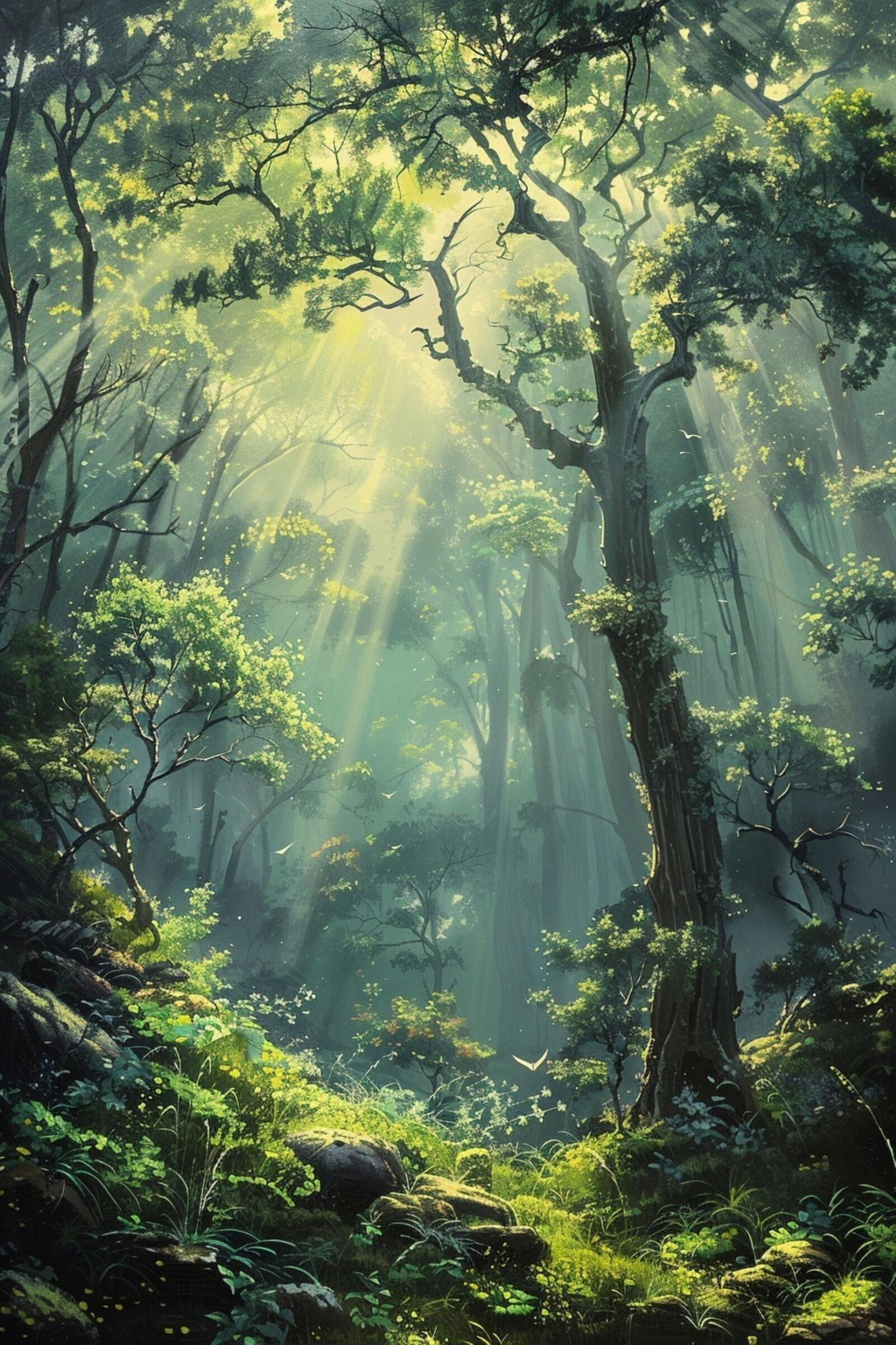 Бесплатное фото Солнечный лес