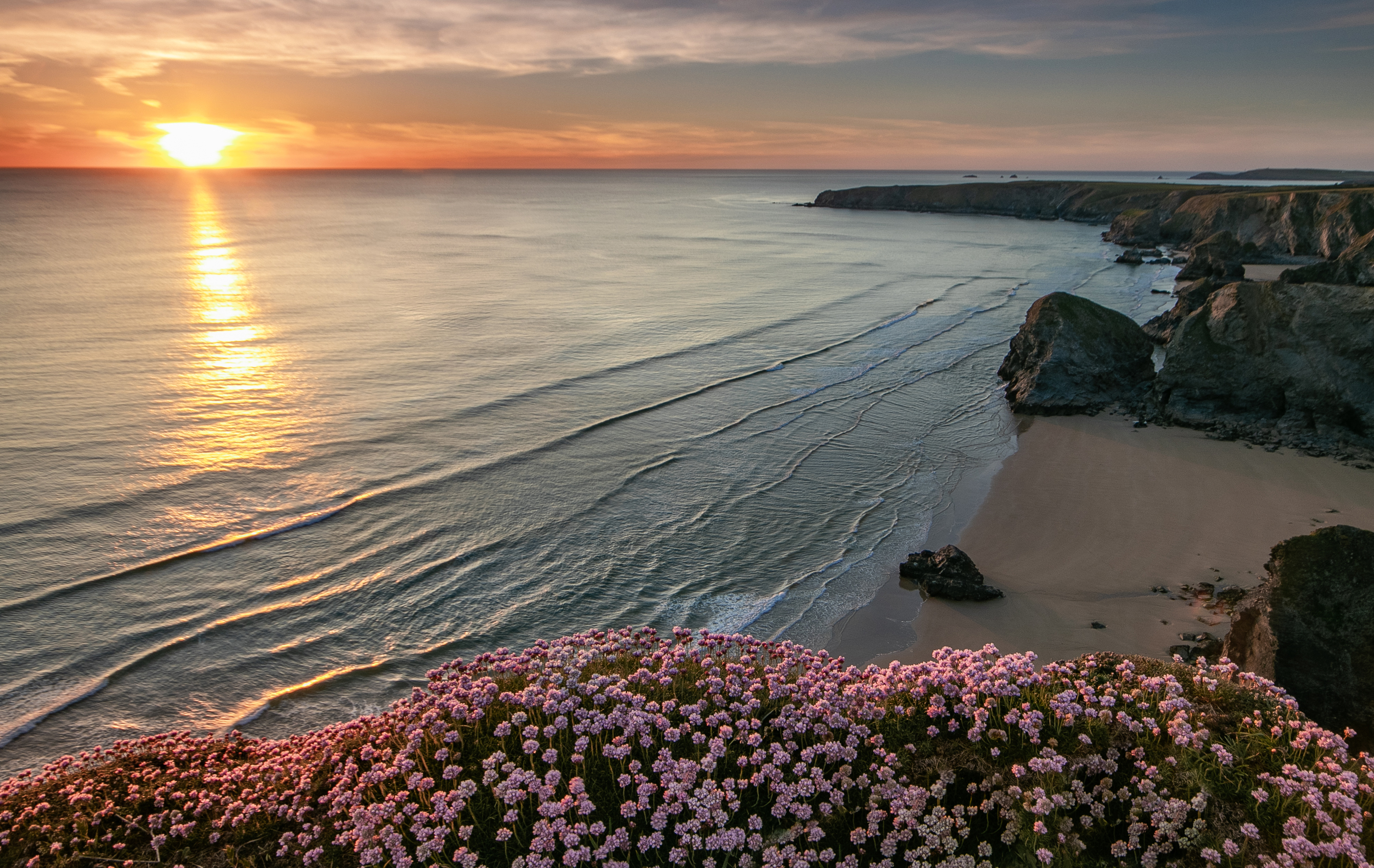 Бесплатное фото Картинка с красивым морским закатом