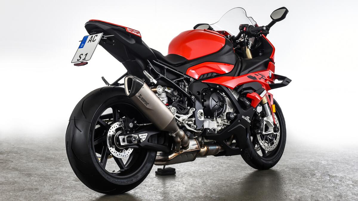 Red BMW S1000 RR motorcycle