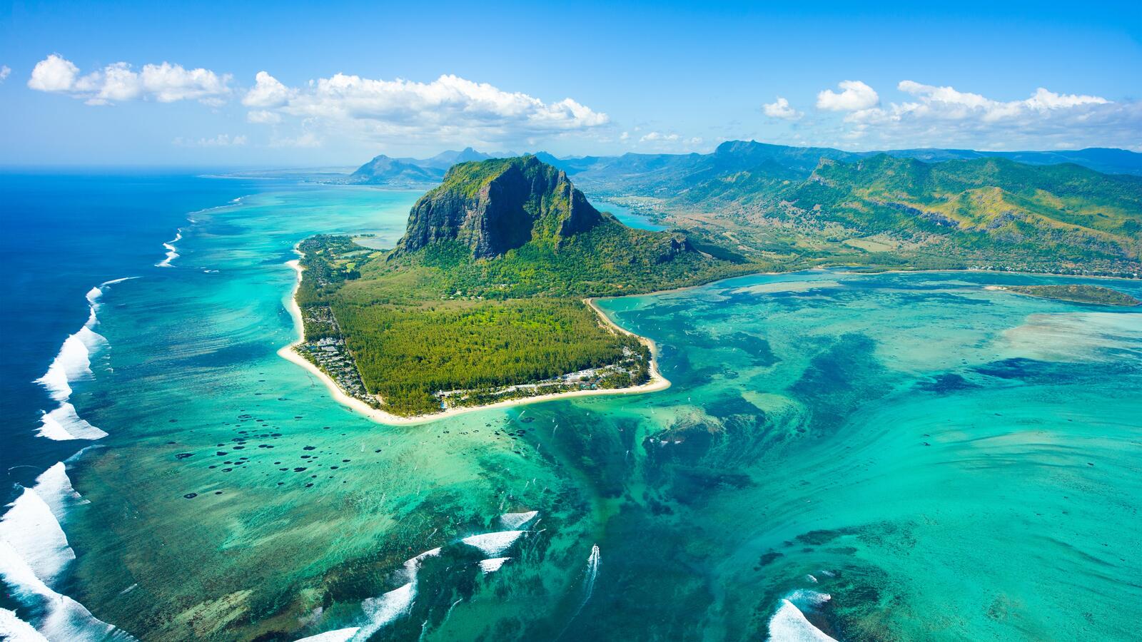 Бесплатное фото Маврикий с высоты птичьего полета