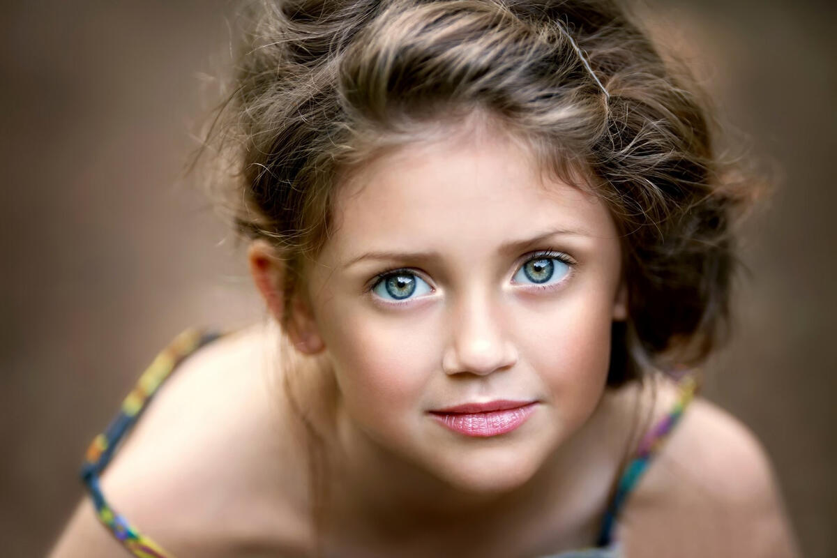 A young girl with beautiful eyes
