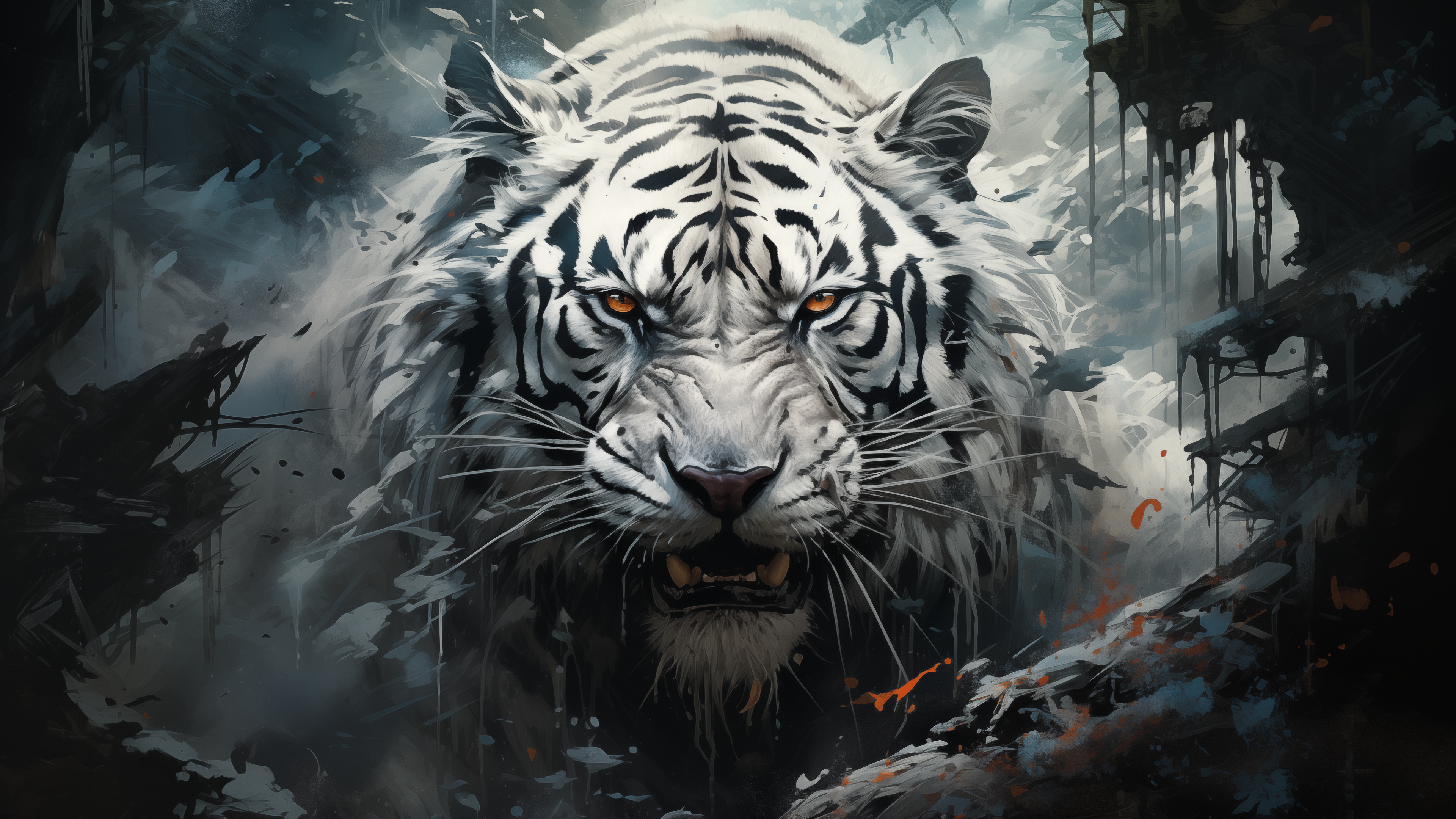 The fearsome white tiger