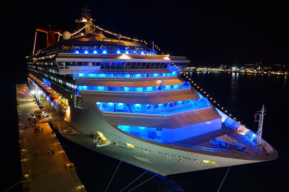 Large pleasure cruise ship