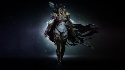 Эльфийка с луком из World Of Warcraft