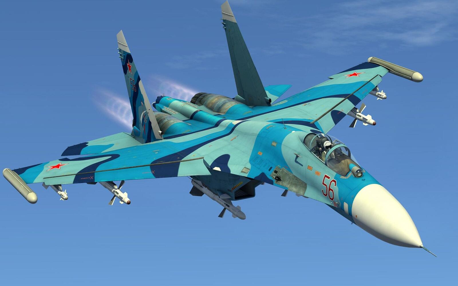 Бесплатное фото Истребитель Су-27