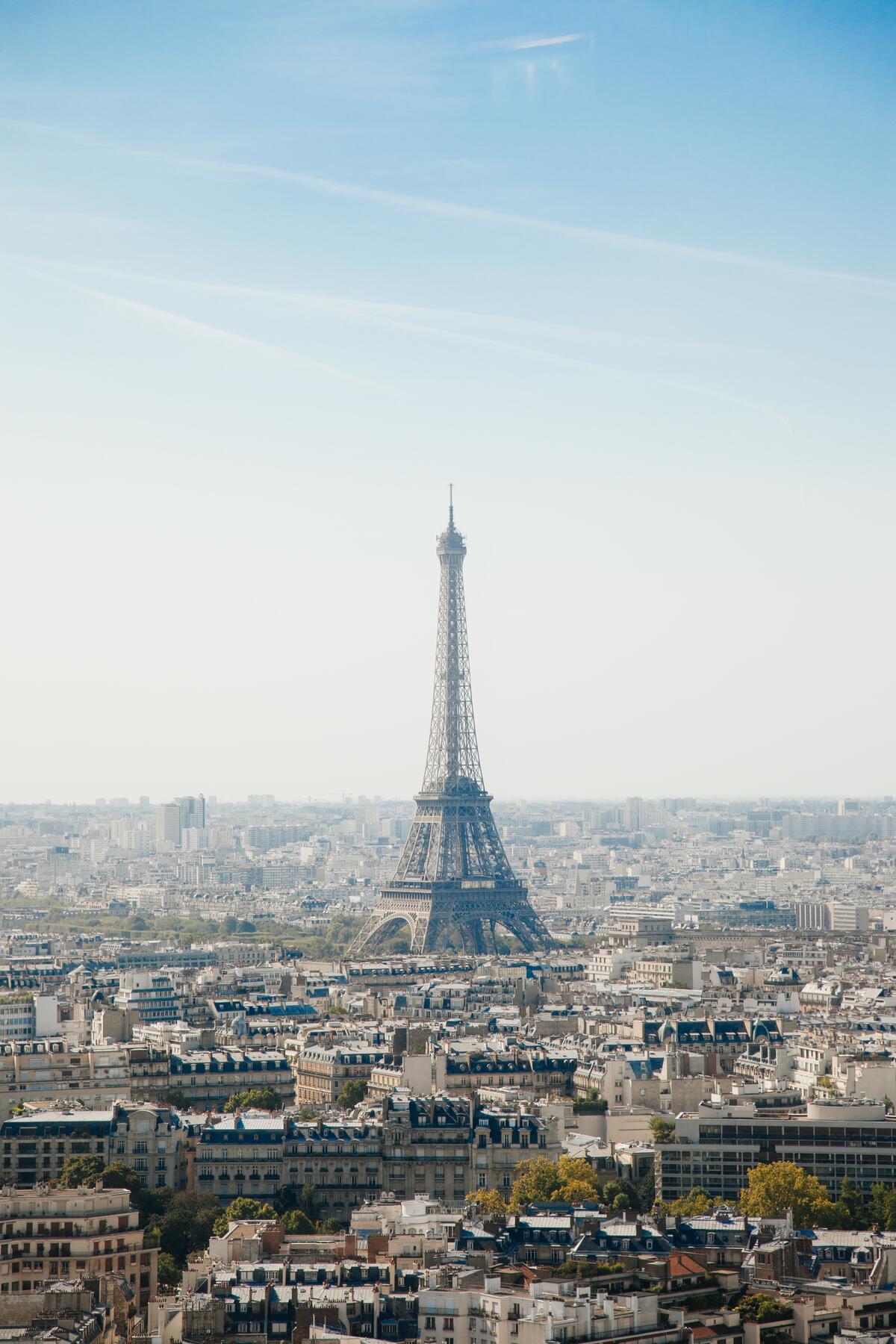Bird`s-eye view of the Eiffel Tower