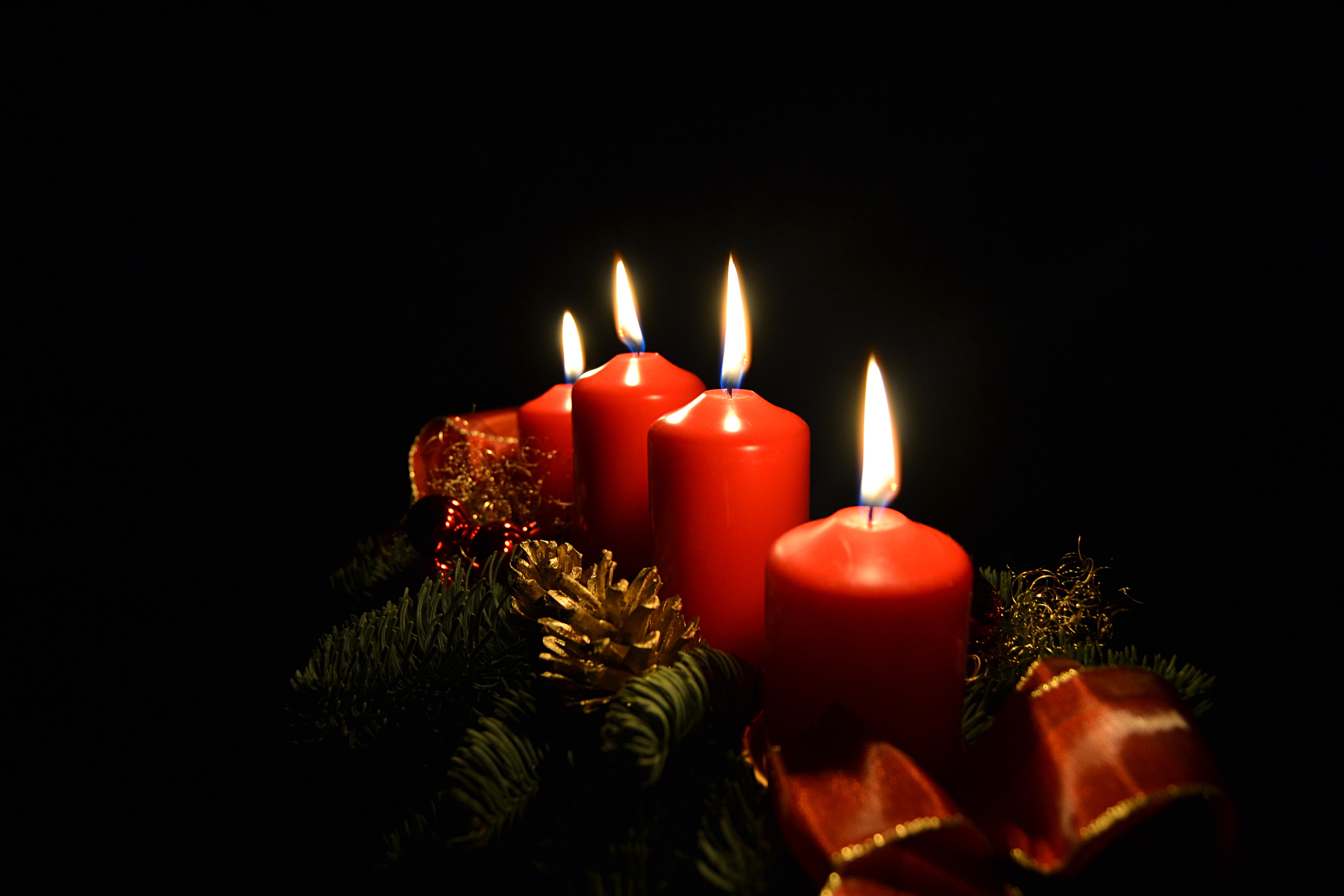 Free photo Red New Year`s candles