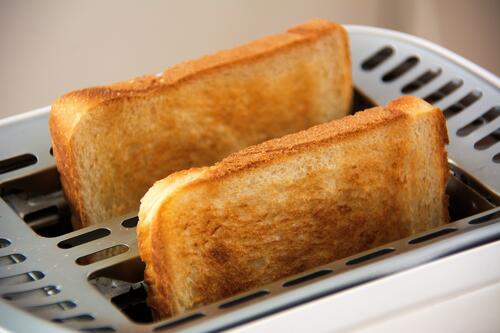 Freshly baked slices of toast