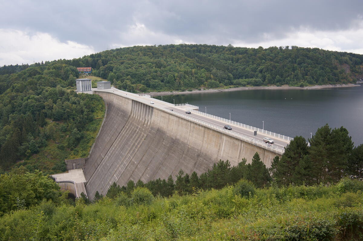 A dam in Germany on which the highway runs