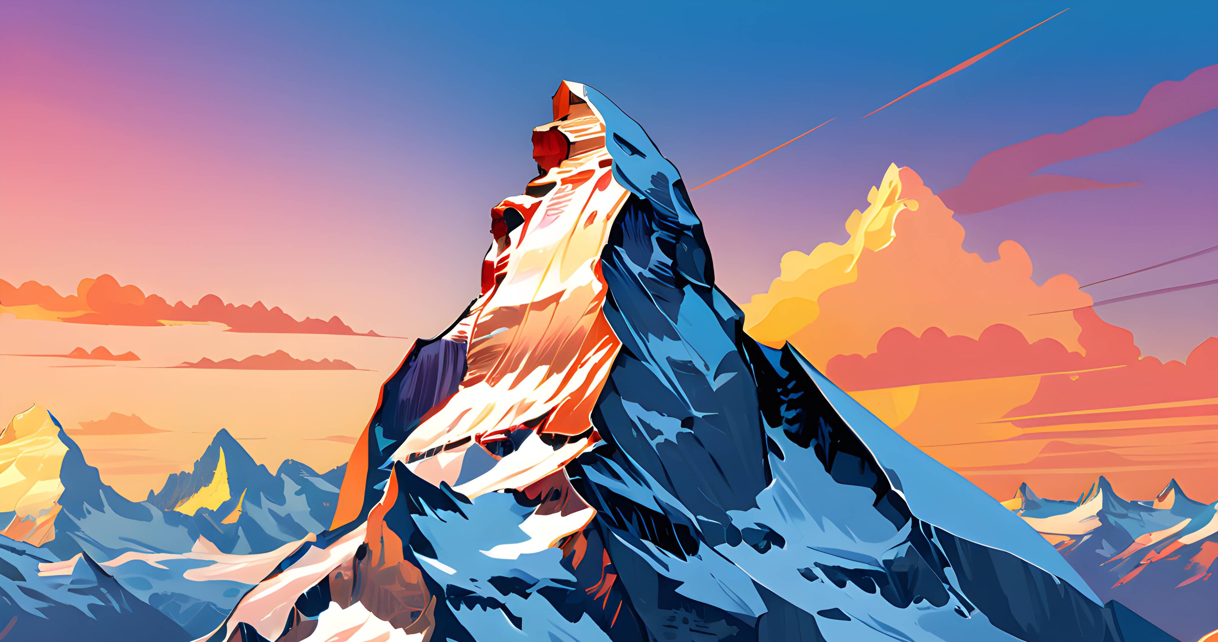 Бесплатное фото Маттерхорн рисунок горы