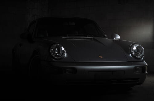Обои силуэт Porsche 911 Carrera в темноте