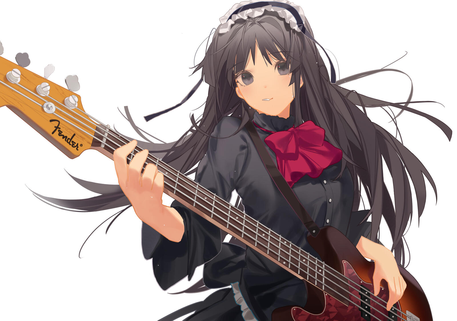 Бесплатное фото Аниме девочка с гитарой