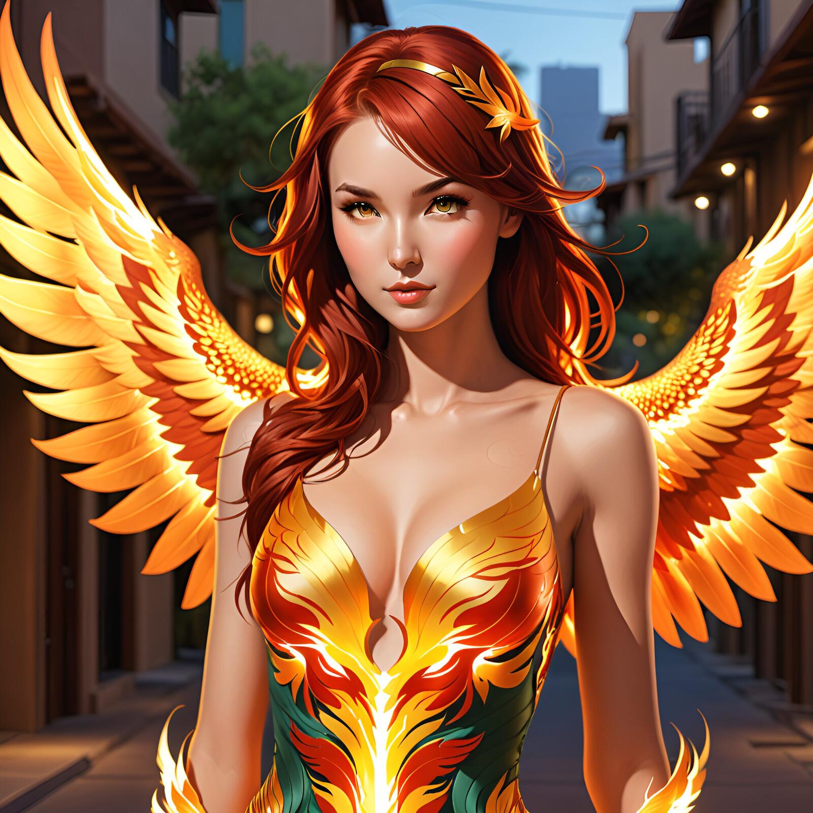 Free photo The phoenix girl