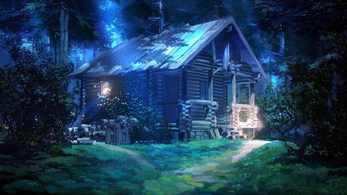 Фантастический лесной дом в лесу