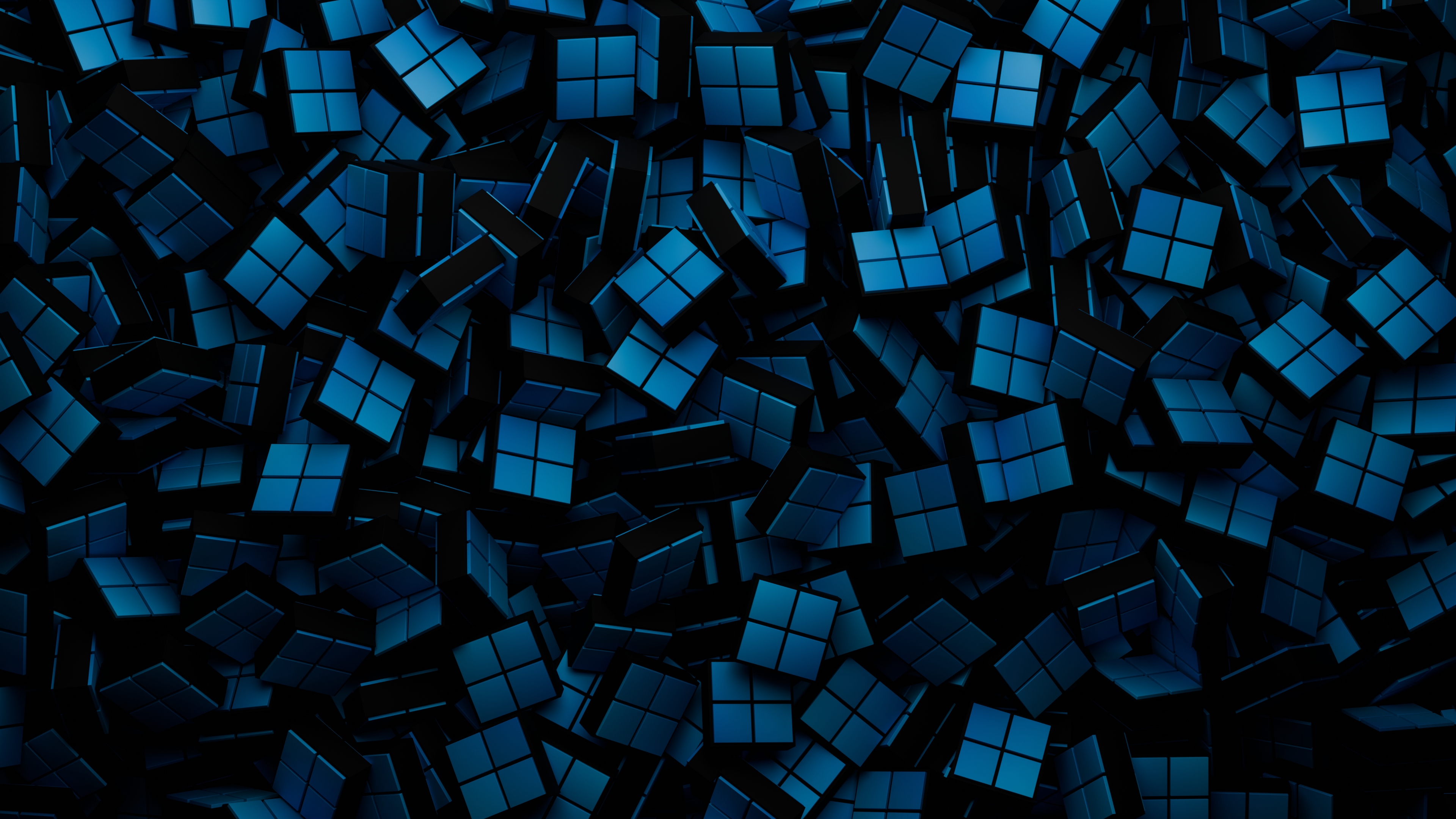 Lots of little blue cubes