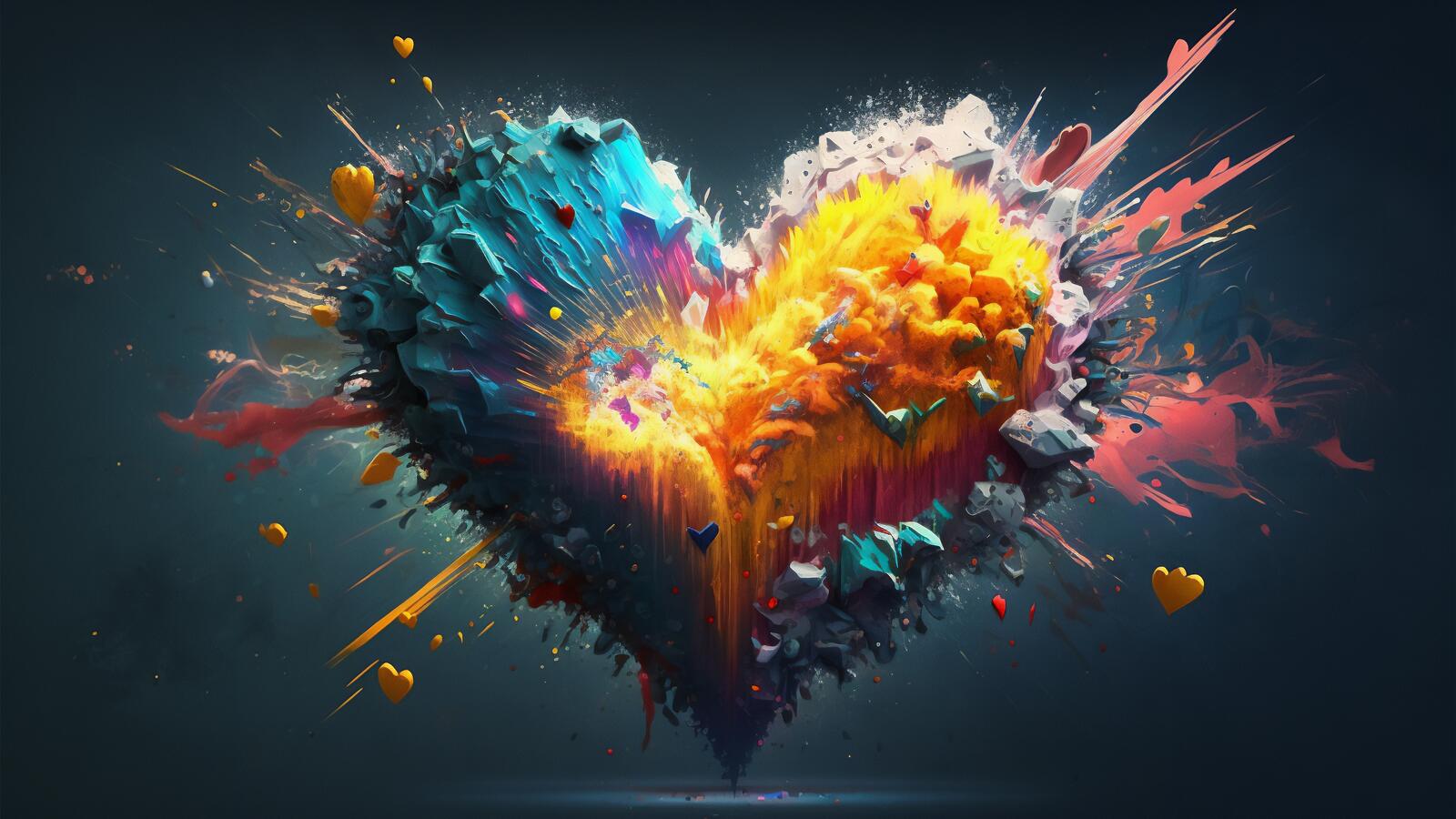 Free photo Abstract colorful heart